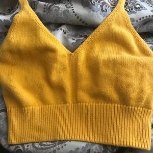 H&M MUSTARD YELLOW HALTER TOP